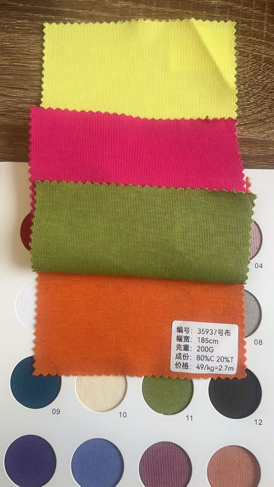 Knitted RIB 80%cotton 20%polyester  310gsm